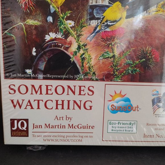 SunsOut Someones Watching 500 Piece Puzzle Bird Rustic Country Sealed New USA - Picture 4 of 7